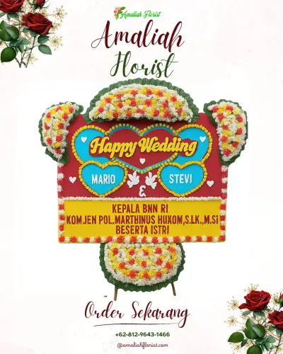 Karangan Papan Bunga Pernikahan di Ciwareng